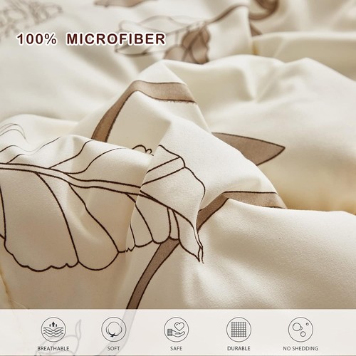 Letto in microfibra floreale California King 7 pezzi in una borsa - comfort per tutte le stagioni - Foto 8 di 8