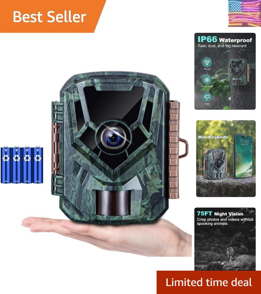 Trail Camera 36MP 2.7K, Mini Game Camera with Night Vision 0