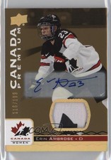 2017 Upper Deck Team Canada Juniors Premium Materials /199 Erin Ambrose Auto r6x