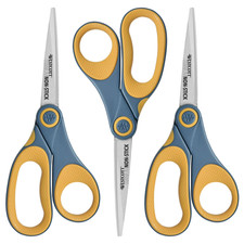3 Pack 8" Titanium Non-Stick Scissors Adhesive Resistant Sharp Straight Office