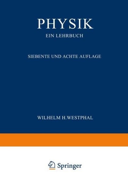 Physik Ein Lehrbuch Wilhelm H. Westphal-image
