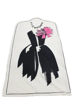 Lanvin For H&M Womens Linen Dress Graphic Double Sided Printed Garment Bag Beige