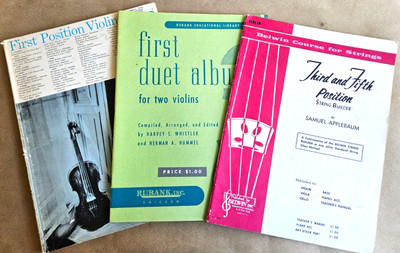 3 Violin books - 3rd & 5th Position, Duet Album, 1st Position Pieces