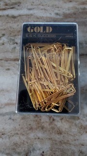 Vintage E&K Success Gold Tone Paper Clips Made in Japan