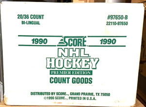 1990 Score NHL Hockey Bi-Lingual FACTORY SEALED Case 20 Box  🔥  Brodeur RC