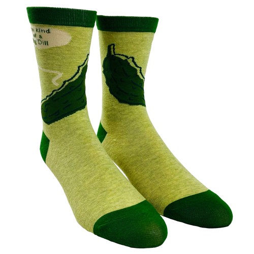 Youth I'm Kind of A Big Dill Socks Funny Pickle Graphic Novelty Footwear - Picture 2 of 9
