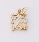 Vintage CTO 10K Solid Gold Taurus Zodiac Sign Two Tone Pendant Charm 1.53 g — photo 3