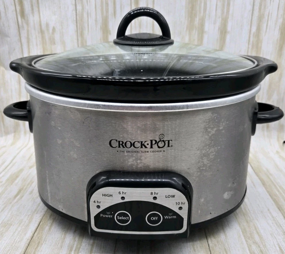 Crock Pot 4 Quart Smart Pot Programmable Slow Cooker Silver Black SCCPVP400-S