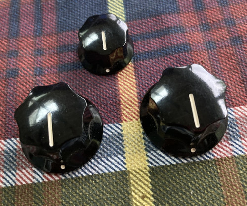 Older Set of Vintage Re-Issue Fender Jazz Bass RI Knobs