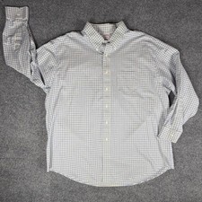 Brooks Brothers Traditional Fit Shirt Mens 18-34 Blue Yellow Check Non-Iron