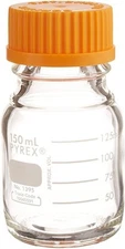 PYREX #1395-150, 150mL Round Media Storage Bottles, w GL45 Screw Cap