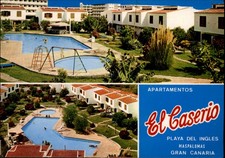 Apartamentos El Caserio Playa del Ingles Gran Canaria vintage postcard y964