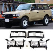 For Toyota Land Cruiser 1991-1997 Fj80 Lc80 Black Lamp Frame A Pair For Toyota Land Cruiser 1991-1997 Fj80 Lc80 Black Lamp Frame A Pair