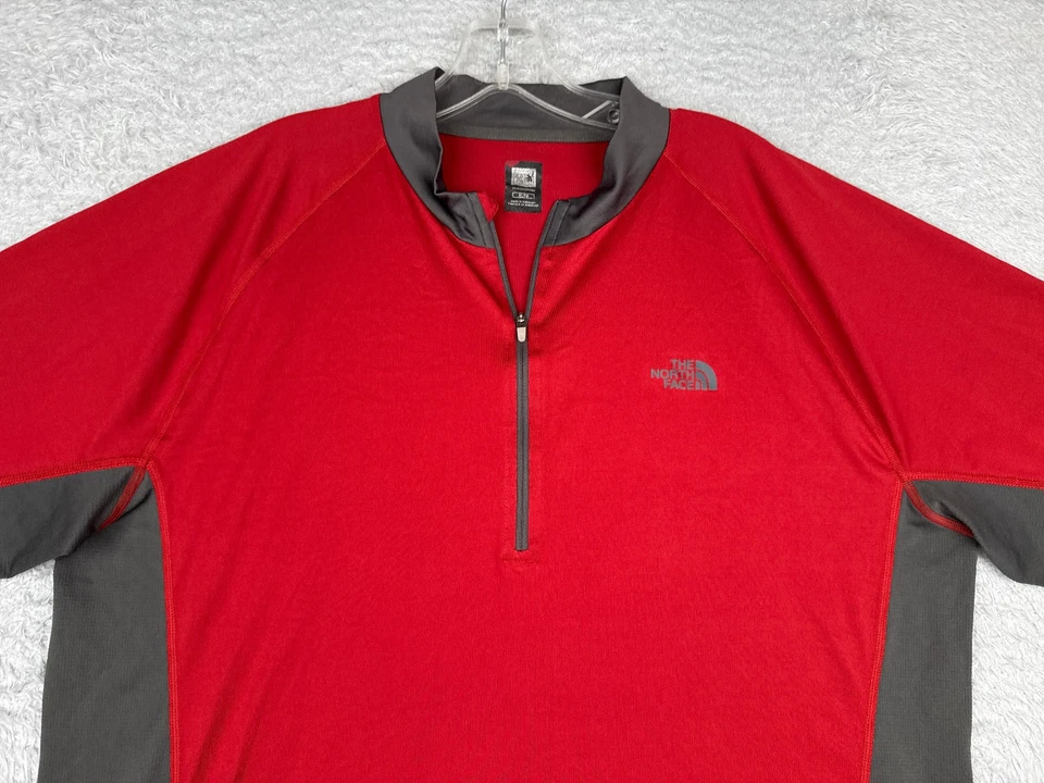 Camiseta de Ciclismo The North Face Adulto Extra Grande Roja 1/2 Cremallera 100% Poliéster LEER Foto 4 de 4