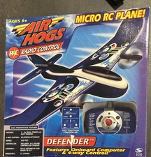 Vintage Air Hog Micro RC Plane Remote Controlled Defender Airplane(open box)blue