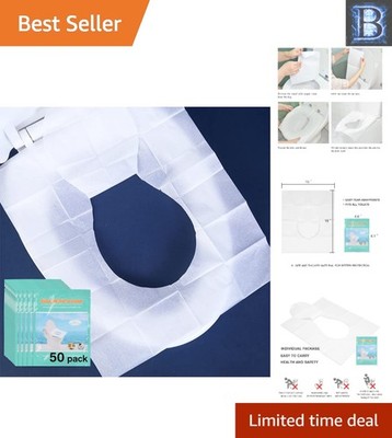 Travel-Friendly 50 Count Flushable Toilet Seat Covers - Ideal for Kids & Adults