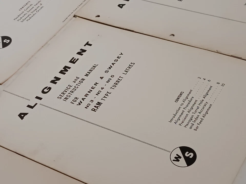 批量 9 件 Warner & Swasey No. 3、4 和 5 Ram 型炮塔车床用户手册 — 第 2/4 张图片