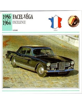 Facel-Vega Excellence 1964 Trading Card French Luxury Sedan with Chrysler V8