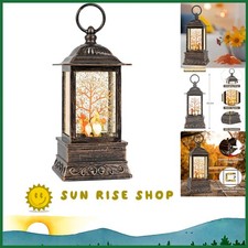 Elegant 10.3" Fall Gnome Glitter Snow Globe Lantern - USB Battery Powered