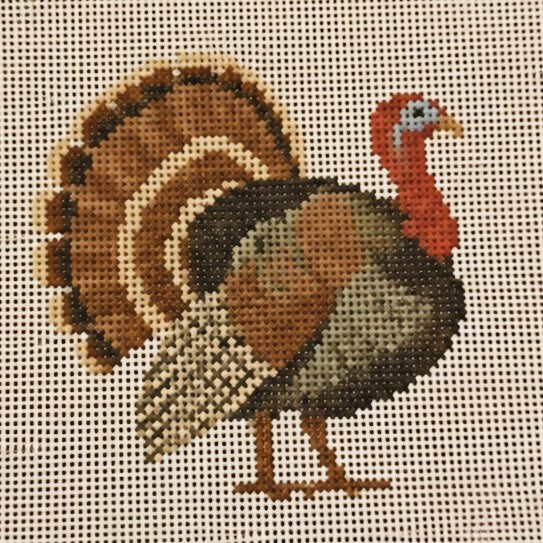 Thanksgiving Turkey Bird Needlepoint Canvas 18 Mesh 3.2x3.2