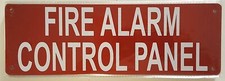 FIRE ALARM CONTROL PANEL SIGN 4x12,RED,Aluminum -REF24-1027
