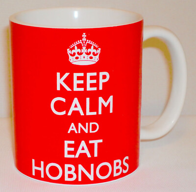 Keep Calm & Eat Hobnobs Tasse personalisierbar toller Keks Plätzchen Kaffee Geschenk