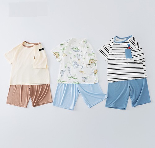 Boys cool summer Pajama Kids Soft Bamboo Viscose Snug fit Pjs 2pcs Set Sleepwear - Picture 10 of 33