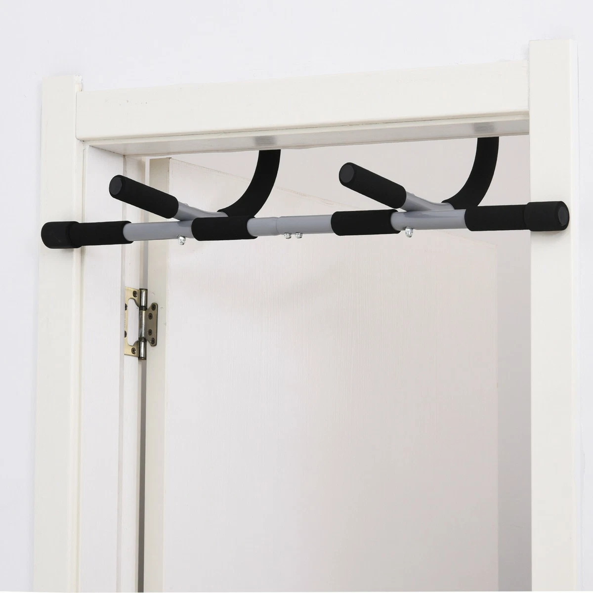 Door Frame Pull Up Bar Horizontal Silver Black Home Gym Workout