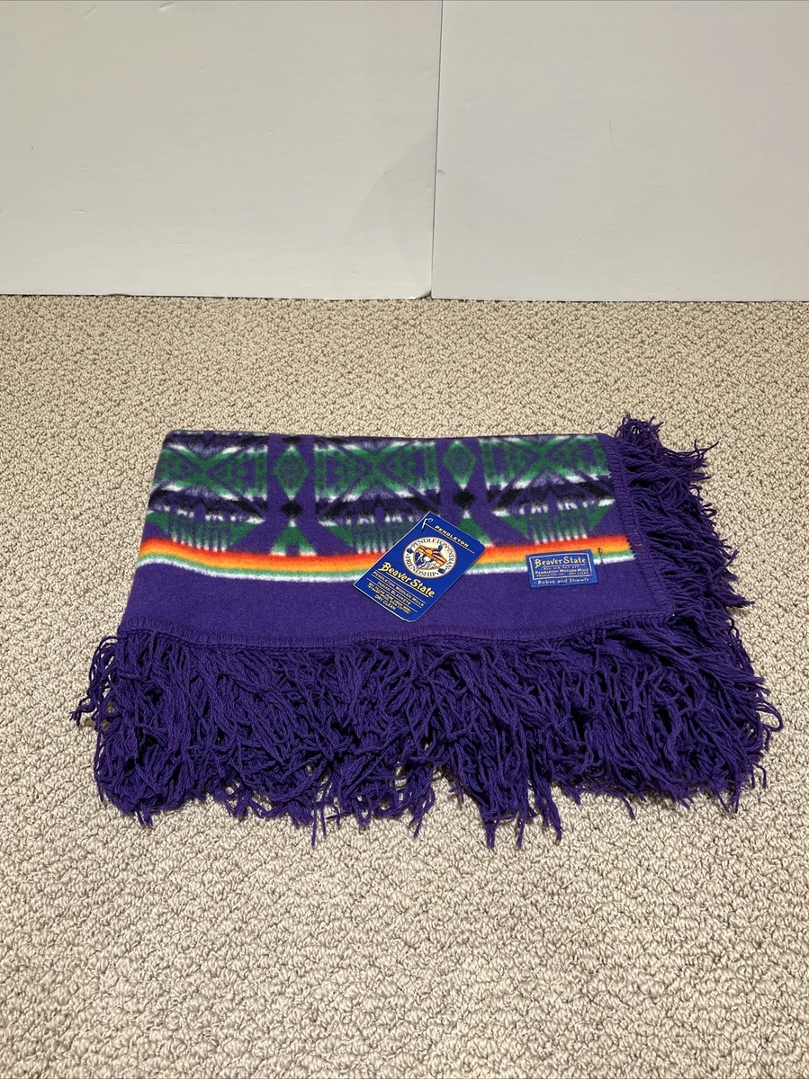 Pendleton Beaver State 32x44 Purple Muchacho Shawl Throw Crib Soft Wool  Blanket