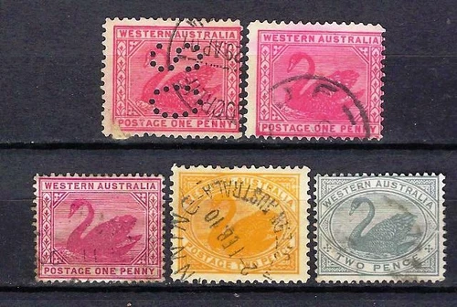 Western Australia (2) 5 Different Used Stamps