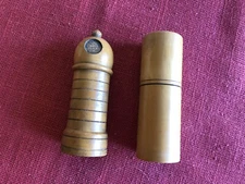 Antique Treen PAIR of Sewing Needle Cases, Screw Top, Cylindrical Box