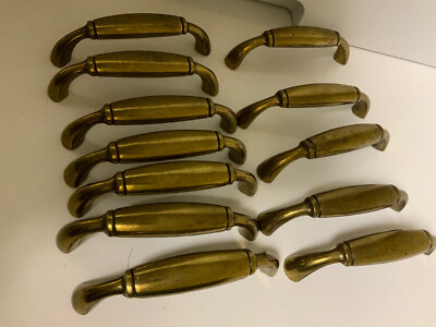 Antique Gold Handles, Unique , 3 inch hole to hole, Quantity 12