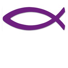 Auto Aufkleber Fisch Lila Autoaufkleber Ichthys Jesus