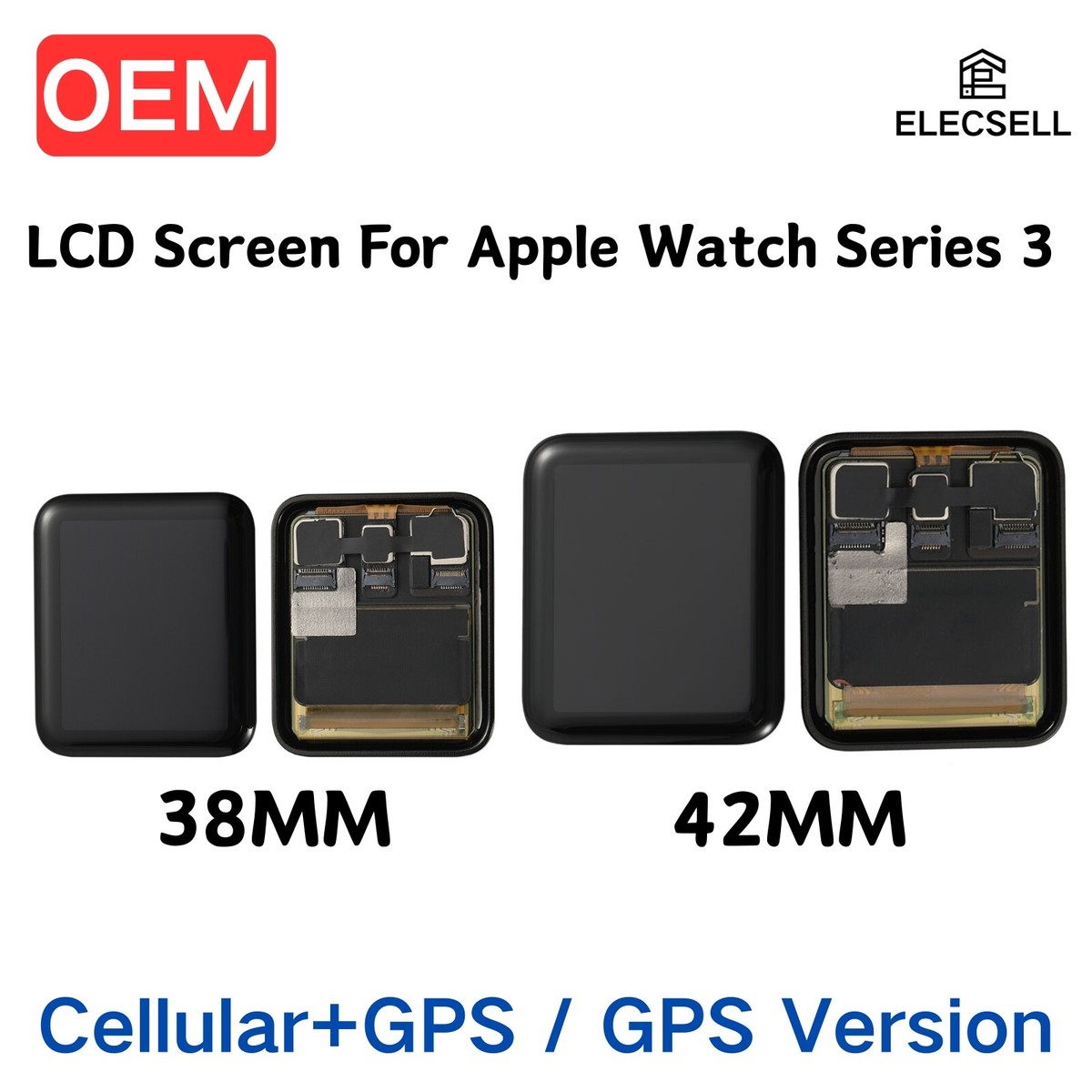 OEM For Apple iWatch Series 3 GPS /Cellular+GPS LCD Display Screen 