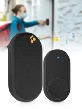 Waterproof Wireless Doorbell Chime & Plugin Receiver Kit 500Ft Range Home Black