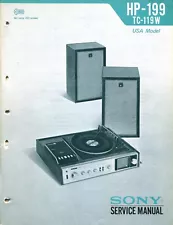Sony Model HP-199/ TC-119W Stereo Music System Service Manual w/ Supplement