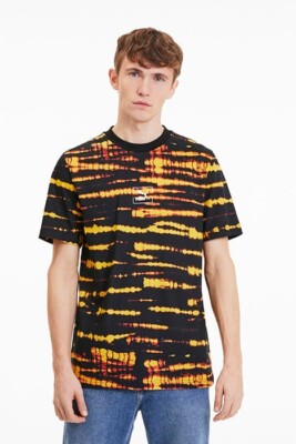 PUMA Tie dye aop tee cotton black-aop Gr.L