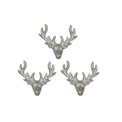 Loft1850 Hirschkopf Kerzenstecker | 3er Set Geschenkbox Deko Kerzenstecker