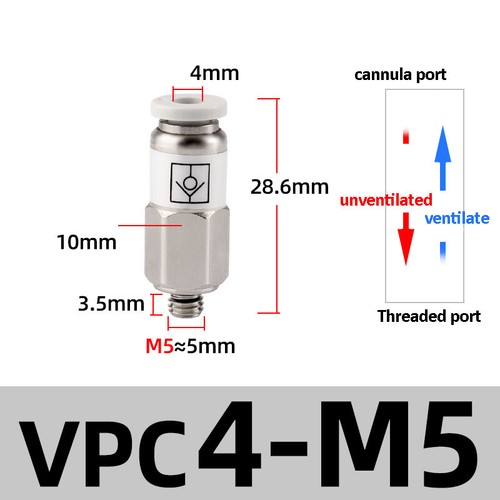 Pneumatic Check Valve Non Return Valves Male Thread Metric Push In Fittings - Picture 16 of 24