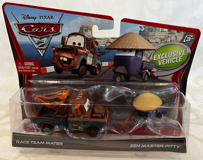 Disney Pixar Cars 2 RACE TEAM MATER & ZEN MASTER PITTY 2 Pack