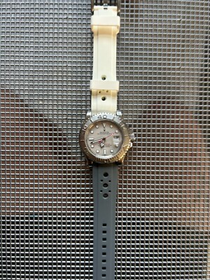20mm WHITE/GRAY Vulcanized Caoutchouc rubber Racing Rolex Yacht-Master