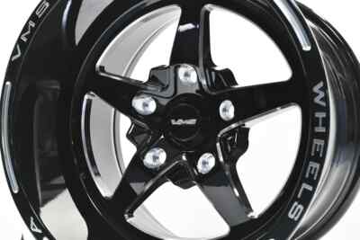 VMS Black Drag 5 Spoke V-Star Rim Wheel 15x10 5X114.3 -25 ET (5x4.5'' 4.5  BS)