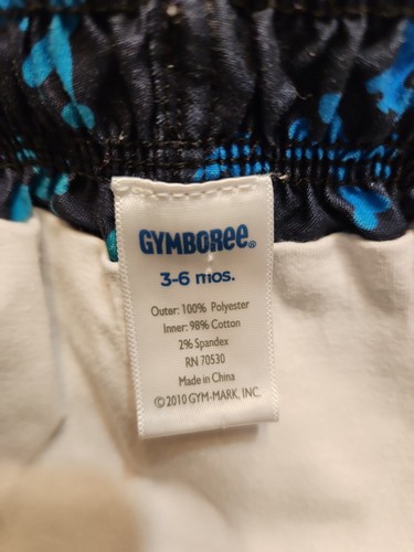 Gymboree Black Swim Shorts with Skull & Bones Blue/Green Print, Baby 3-6mos - Picture 3 of 5
