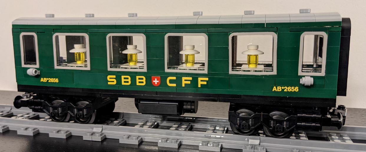 Custom Train Crocodile Coach Car For 10277 -Please Read Item Description-