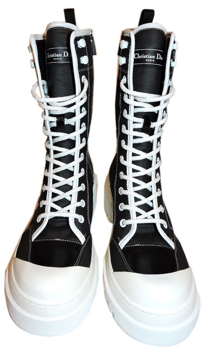 Christian Dior D-Rise Sneakers Tall Technical Canvas Boots 39