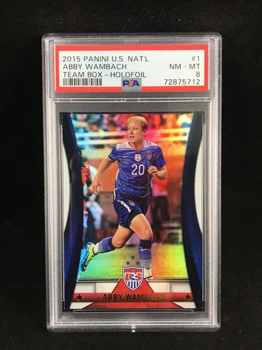 PSA 8 Abby Wambach 2015 Panini US National Team Holofoil #1 USWNT USA