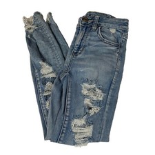 American Eagle Women’s Jeans 0 SHORT Hi Rise Jegging Light Distressed #3093