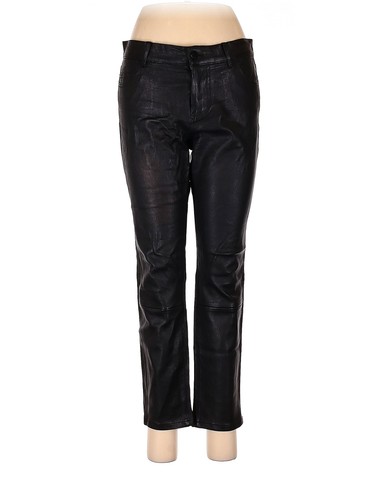 Vince. Women Black Leather Pants 12 | eBay
