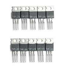 (PKG of 10) TIP125 PNP Darlington Power Transistor, -5A, -60V, TO-220, Generic