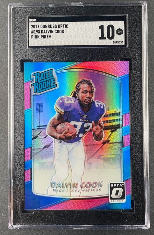 2017 Panini Donruss Optic - Dalvin Cook #193 Vikings - ROOKIE Pink Prizm SGC 10